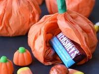 One Little Project Paper Napkin Pumpkin Favours